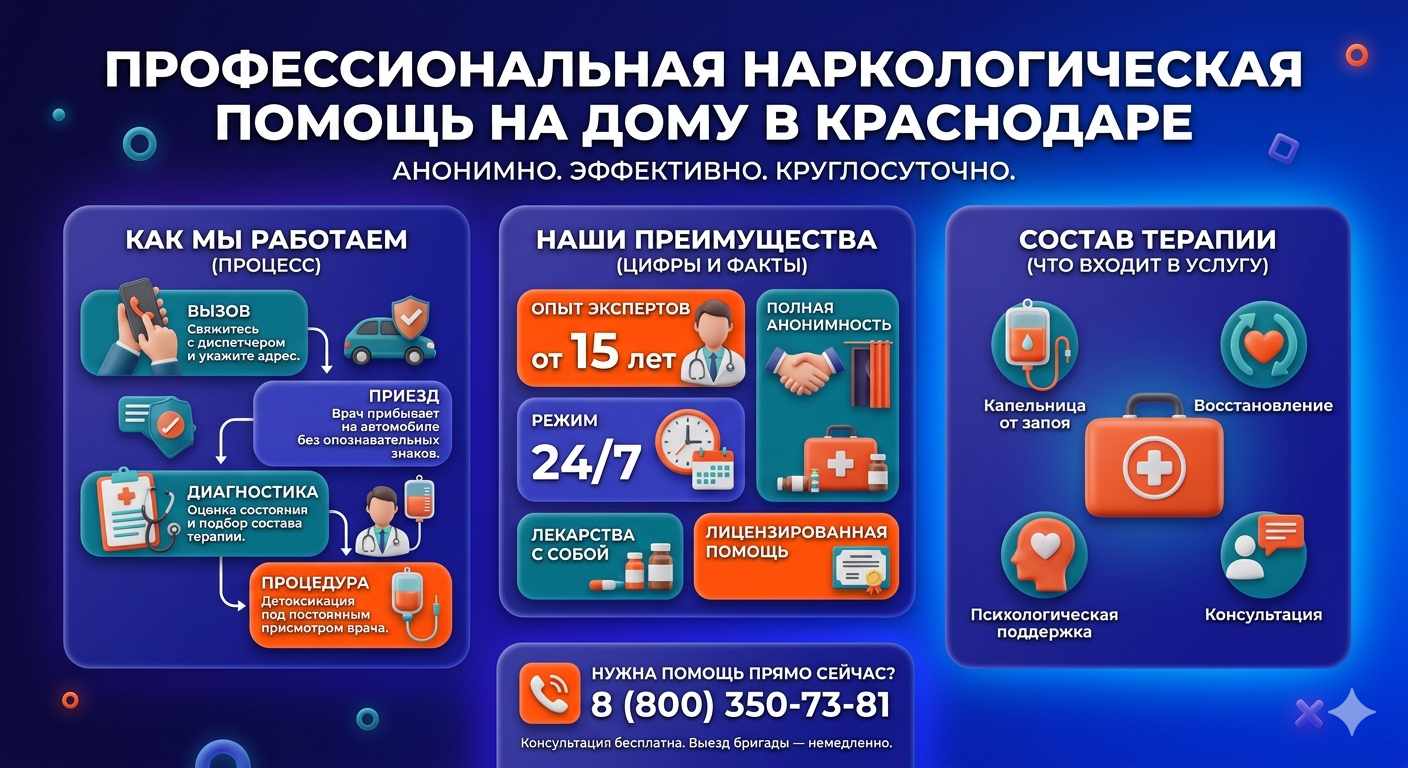 Инфографика о принципах лечения алкоголизма на дому в Электроуглях: этапы вызова нарколога, преимущества анонимной детоксикации и состав медицинской помощи.